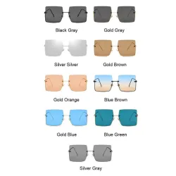 Modische übergroße eckige Sonnenbrille - retro big halbrandlos