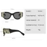 Quadratische Vintage-Sonnenbrille - übergroß - mit goldener Verzierung - UV400