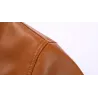 Leather winter jacket with fleece & zipper - slimJackets