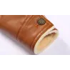 Winterjacke aus Leder mit Fleece & Reißverschluss - Slim