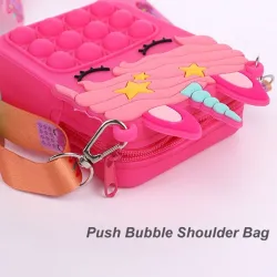 Push Bubble Umhängetasche - Silikon kleine Geldbörse - Einhorn