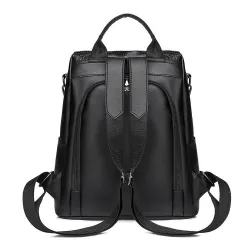 Modischer Vintage Rucksack - multifunktionale Umhängetasche aus Leder - Schlangenhautmuster
