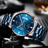 CRRJU – luxuriöse blaue Uhr – Quarz – Edelstahl – wasserdicht