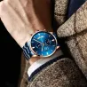 CRRJU – luxuriöse blaue Uhr – Quarz – Edelstahl – wasserdicht