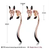 Elegante Ohrhänger - kleiner Fuchs - schwarze Emaille - Silber - Gold - Roségold