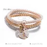 Elegantes dreiteiliges Armband - mit Kristallherzen - Silber - Gold - Roségold