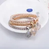 Elegantes dreiteiliges Armband - mit Kristallherzen - Silber - Gold - Roségold
