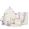 Rucksack – Federmäppchen – Umhängetasche – Handtasche – mit Tieranhänger als Schlüsselanhänger – 4-teiliges Set