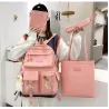 Rucksack – Federmäppchen – Umhängetasche – Handtasche – mit Tieranhänger als Schlüsselanhänger – 4-teiliges Set
