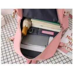 Rucksack – Federmäppchen – Umhängetasche – Handtasche – mit Tieranhänger als Schlüsselanhänger – 4-teiliges Set