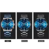 CRRJU – luxuriöse blaue Uhr – Quarz – Edelstahl – wasserdicht