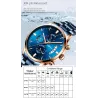 CRRJU – luxuriöse blaue Uhr – Quarz – Edelstahl – wasserdicht