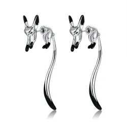Elegante Ohrhänger - kleiner Fuchs - schwarze Emaille - Silber - Gold - Roségold