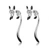 Elegante Ohrhänger - kleiner Fuchs - schwarze Emaille - Silber - Gold - Roségold