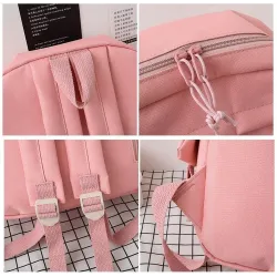 Rucksack – Federmäppchen – Umhängetasche – Handtasche – mit Tieranhänger als Schlüsselanhänger – 4-teiliges Set
