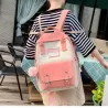 Trendiges Leinentaschen-Set - Rucksack - Umhängetasche - Handtasche - Federmäppchen - kleines Täschchen - 5-tlg
