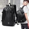 Modischer Lederrucksack - 15,6 Zoll Laptoptasche - Kopfhörerloch - Wasserdicht