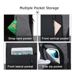 Modischer Rucksack - 15,6 Zoll Laptoptasche - USB-Ladeanschluss - Wasserdicht