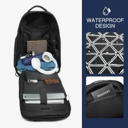 OZUKO – modischer Rucksack – 15,6 Zoll Laptoptasche – Diebstahlschutz – mit Schuhaufbewahrung – USB-Ladeanschluss – wasserdicht