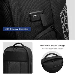 OZUKO – modischer Rucksack – 15,6 Zoll Laptoptasche – Diebstahlschutz – mit Schuhaufbewahrung – USB-Ladeanschluss – wasserdicht
