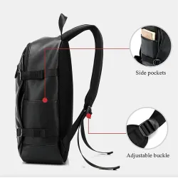 Modischer Lederrucksack - 15,6 Zoll Laptoptasche - Kopfhörerloch - Wasserdicht
