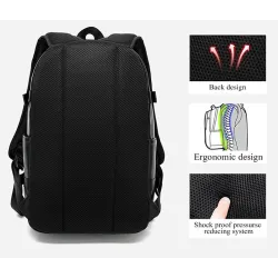 Modischer Lederrucksack - 15,6 Zoll Laptoptasche - Kopfhörerloch - Wasserdicht