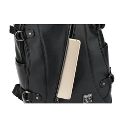 Modischer Lederrucksack - 15,6 Zoll Laptoptasche - Kopfhörerloch - Wasserdicht