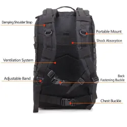 Trendiger Sportrucksack - großes Fassungsvermögen - wasserdicht - Bergsteigen - Wandern - Camping