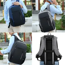 Modischer Rucksack - 15,6 Zoll Laptoptasche - USB-Ladeanschluss - Wasserdicht
