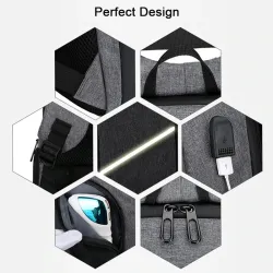 Modischer Rucksack - 15,6 Zoll Laptoptasche - USB-Ladeanschluss - Wasserdicht