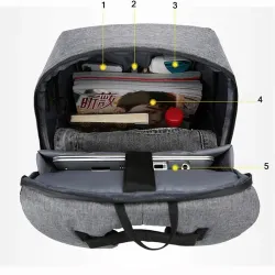 Modischer Rucksack - 15,6 Zoll Laptoptasche - USB-Ladeanschluss - Wasserdicht