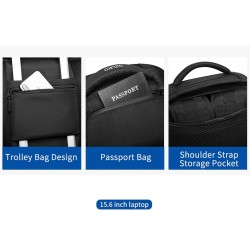 OZUKO – modischer Rucksack – 15,6 Zoll Laptoptasche – Diebstahlschutz – mit Schuhaufbewahrung – USB-Ladeanschluss – wasserdicht