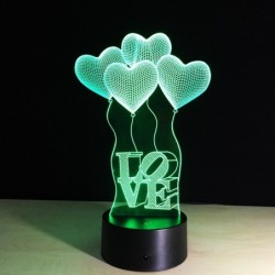 3D-Acryllampe - Touchpanel - Fernbedienung - LOVE / Herzen