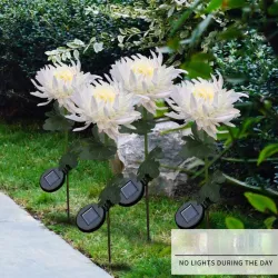 Lampe in Form einer Chrysantheme - Gartenleuchte - Solar - LED - wasserdicht
