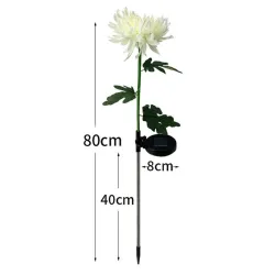 Lampe in Form einer Chrysantheme - Gartenleuchte - Solar - LED - wasserdicht
