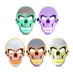 LED-Gesichtsmaske - leuchtender Totenkopf - Halloween - Feste
