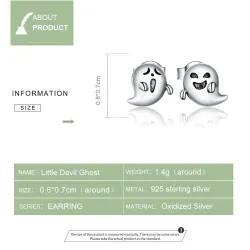 Kleine Ohrstecker - 925er Sterlingsilber - kleiner Geist
