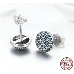 Elegante runde Ohrstecker - Legend Of The Sea - Zirkonia - 925er Sterlingsilber