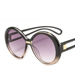 Fashionable round sunglasses - oversized - vintage colorful lens - UV400Sunglasses