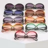 Modische runde Sonnenbrille – übergroß – bunte Vintage-Gläser – UV400