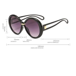 Modische runde Sonnenbrille – übergroß – bunte Vintage-Gläser – UV400