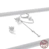 Elegante Ohrhänger mit Sternen - asymmetrisch - mit Kette / Kristallen - 925er Sterlingsilber