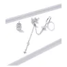 Elegante Ohrhänger mit Sternen - asymmetrisch - mit Kette / Kristallen - 925er Sterlingsilber