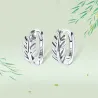 Leaf shaped round earrings - 925 sterling silverEarrings