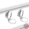 Runde Ohrringe in Blattform - 925er Sterlingsilber