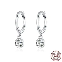 Elegante runde Ohrringe - mit Zirkonia - 925er Sterlingsilber