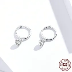 Elegante runde Ohrringe - mit Zirkonia - 925er Sterlingsilber