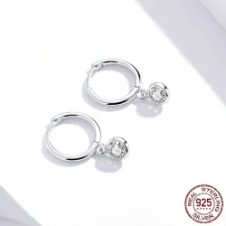 Elegante runde Ohrringe - mit Zirkonia - 925er Sterlingsilber