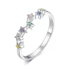 Eleganter Regenbogenring - bunter Zirkon - 925 Sterling Silber