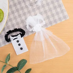 Wedding table decoration - wine glass cover - bride / groom costumeWedding